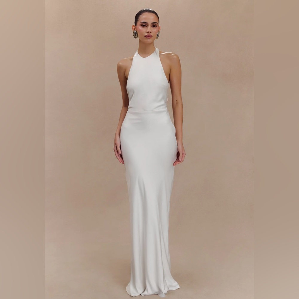 NWT Meshki Rinna halter dress. Perfect Bridal dress